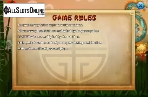 Game Rules. Legend of Dragons from KA Gaming