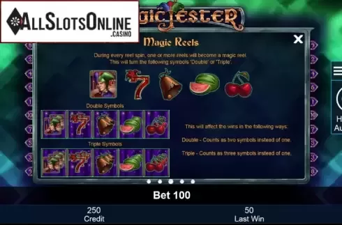 Paytable 3. Magic Jester from Greentube