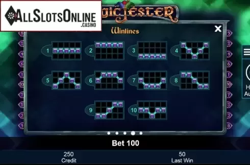 Paytable 4. Magic Jester from Greentube