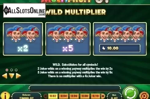 Paytable 1. MultiFruit 81 from Play'n Go