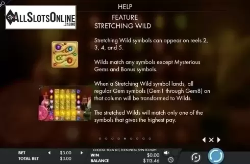 Paytable3. Mysterious gems from Genesis