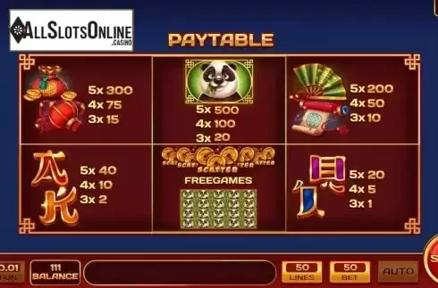 Pay Table screen
