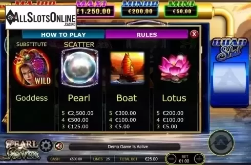 Paytable. Pearl River from Ainsworth