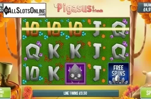 Win screen. Pigasus from Slingo Originals
