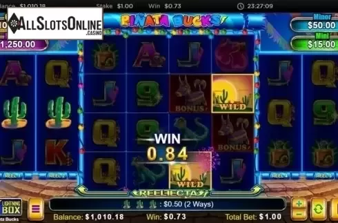 Win Sreen. Pinata Bucks from Lightning Box