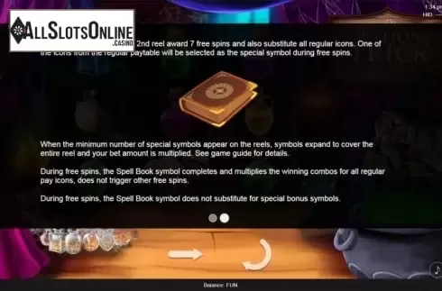 Features screen. Potion Trick from Espresso Games