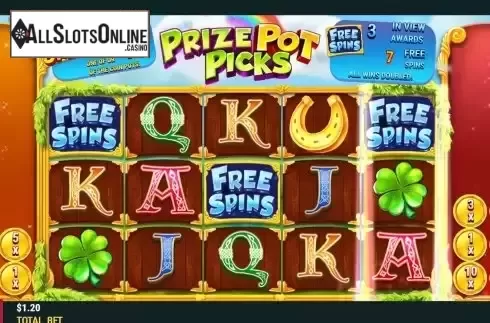 Free Spins screen