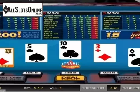 Game Screen. Pyramid Poker Double Jackpot Poker (Nucleus Gaming) from Nucleus Gaming