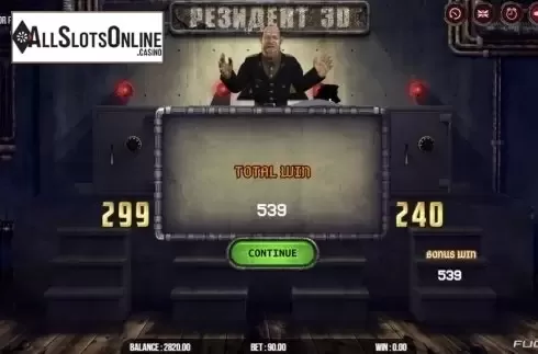 Bonus Game Win. Resident 3D from Fugaso