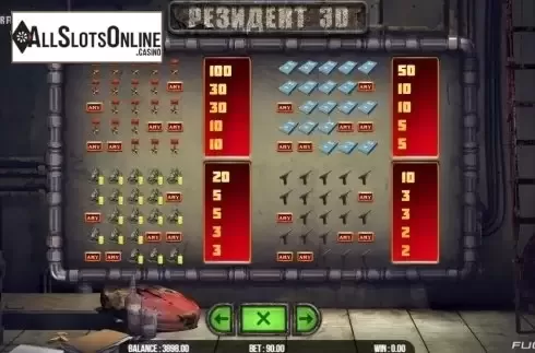 Paytable 2. Resident 3D from Fugaso