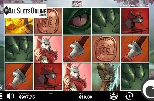 Reels screen. Samurai Ken from Fantasma Games