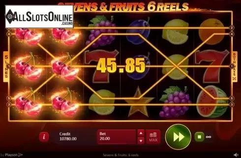 Win Screen 3. Sevens and Fruits: 6 Reels from Playson