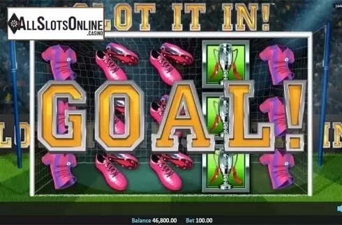 Bonus game intro screen. Slot It In! from Realistic