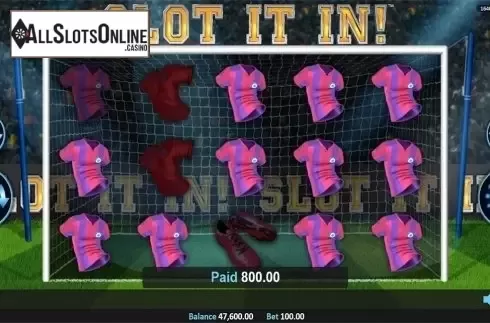 Bonus game win screen. Slot It In! from Realistic