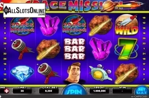 Reels screen. Space Mission from Capecod Gaming