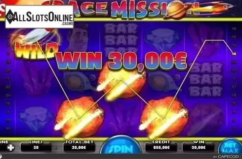 Wild win screen. Space Mission from Capecod Gaming