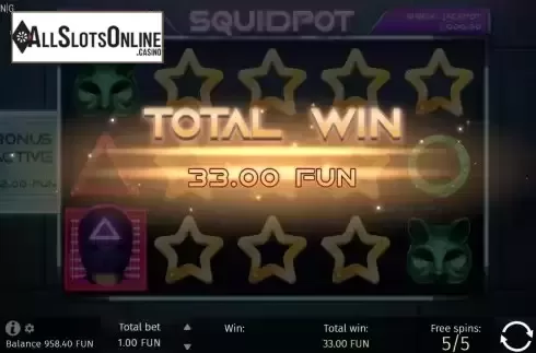 Win Free Spins screen