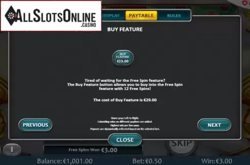 Paytable 3. The Golden Games from Nucleus Gaming
