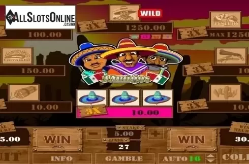 Paytable 1. Three Amigos from AlteaGaming