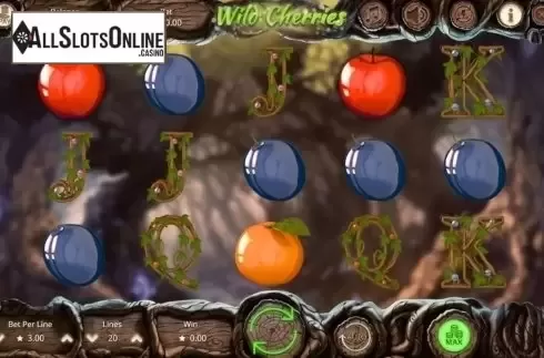 Game Workflow screen. Wild Cherries from Booming Games