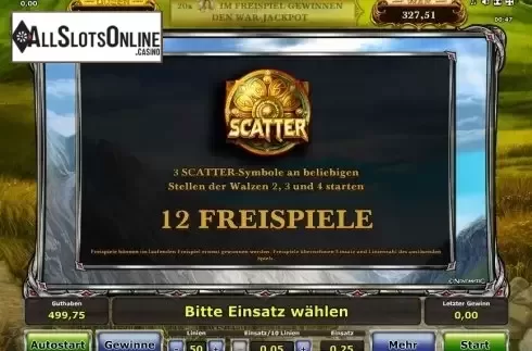 Paytable 2. Zenia Queen of War from Greentube