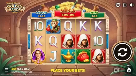 Tessa Hunt and the Golden Sands slot screenshot 1