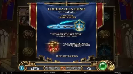 The Sword and the Grail Excalibur slot screenshot 3