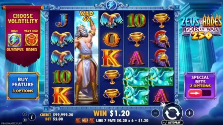 Zeus vs Hades Gods of War 250 slot screenshot 1