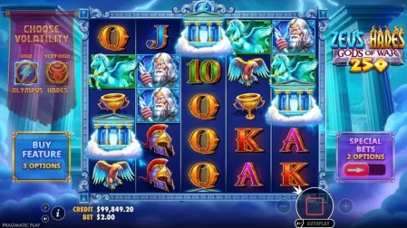 Zeus vs Hades Gods of War 250 slot screenshot 2