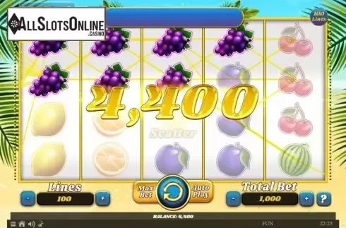 Win Screen . 100 Juicy Fruits from Spinomenal