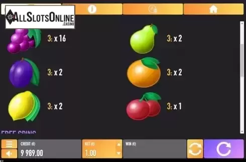 Pay Table screen 2
