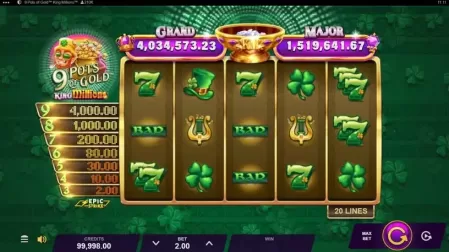 9 Pots of Gold King Millions slot screenshot 1