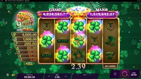 9 Pots of Gold King Millions slot screenshot 4