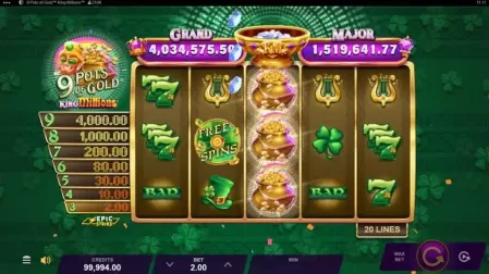 9 Pots of Gold King Millions slot screenshot 3