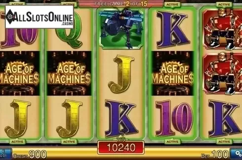 Big win screen. Age of Maschines HD from Merkur
