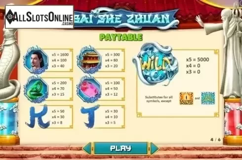Paytable 1. Bai She Zhuan from Pariplay