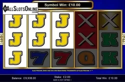Win screen 4. Bar-X Hot Spins+ from Inspired Gaming