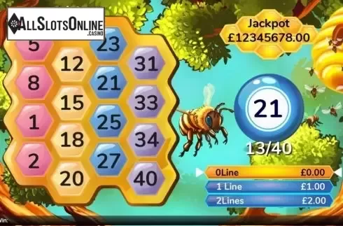 Game Screen. Beeingo from Playtech