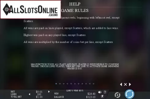 Paytable 1. Bloodlines from Genesis