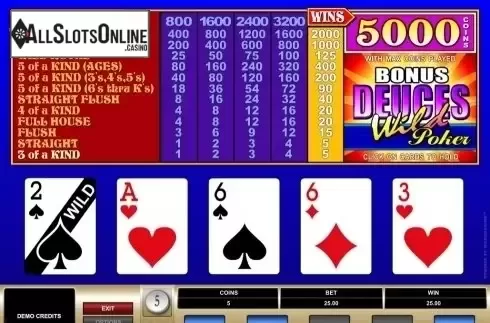 Game Screen. Bonus Deuces Wild (Microgaming) from Microgaming