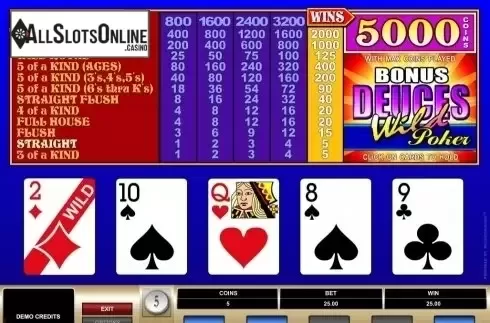 Game Screen. Bonus Deuces Wild (Microgaming) from Microgaming