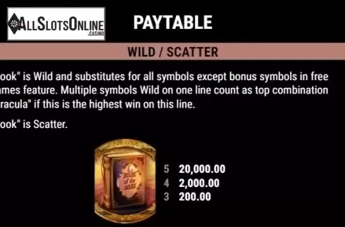 Paytable 1. Book of the Ages from Bally Wulff