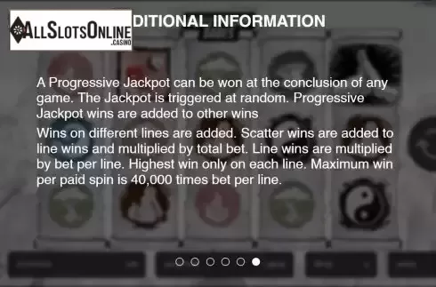 Progressive Jackpot screen