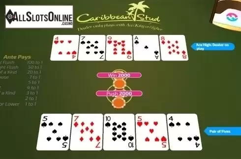 Win screen 2. Caribbean Stud (FunFair) from FunFair