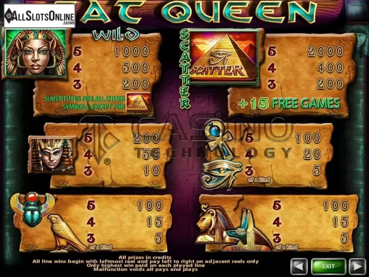 Screen4. Cat Queen (CT) from Casino Technology