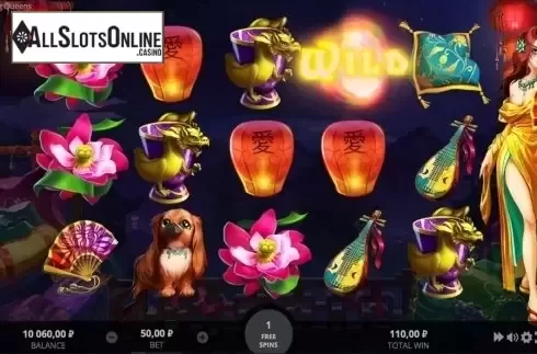Golden Queen screen. Charming Queens from Evoplay Entertainment