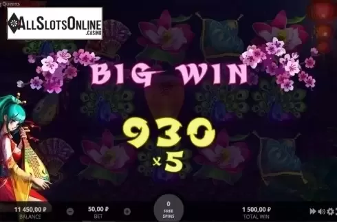 Red Queen Big Win screen. Charming Queens from Evoplay Entertainment