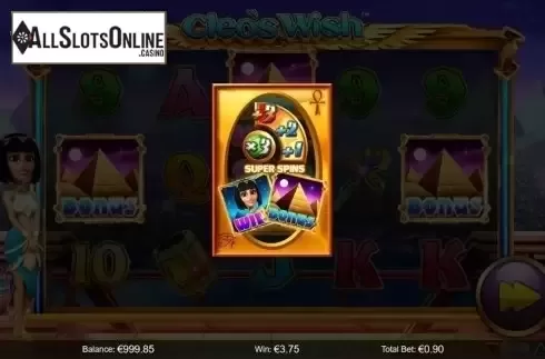 Players-choice bonus feature screen 2. Cleo's Wish from NextGen