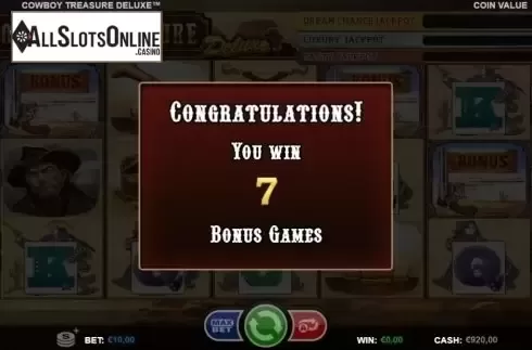 Free Spins Win. Cowboy Treasure Deluxe from Betsson Group