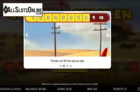 Bonus bar screen